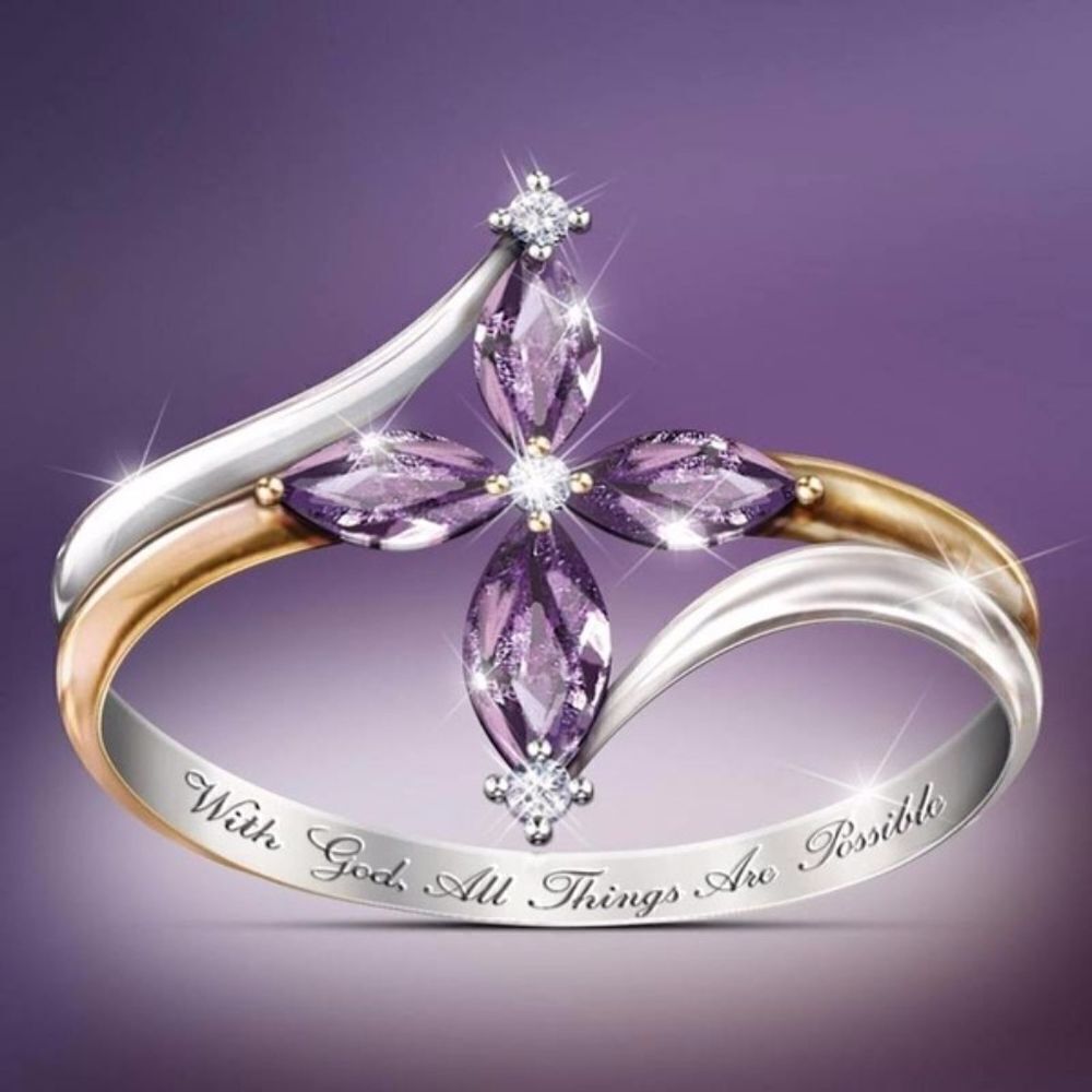 ✨Last in Stock ✨S925 With God All Things Are Possible"  Silver Tone Ring✨
